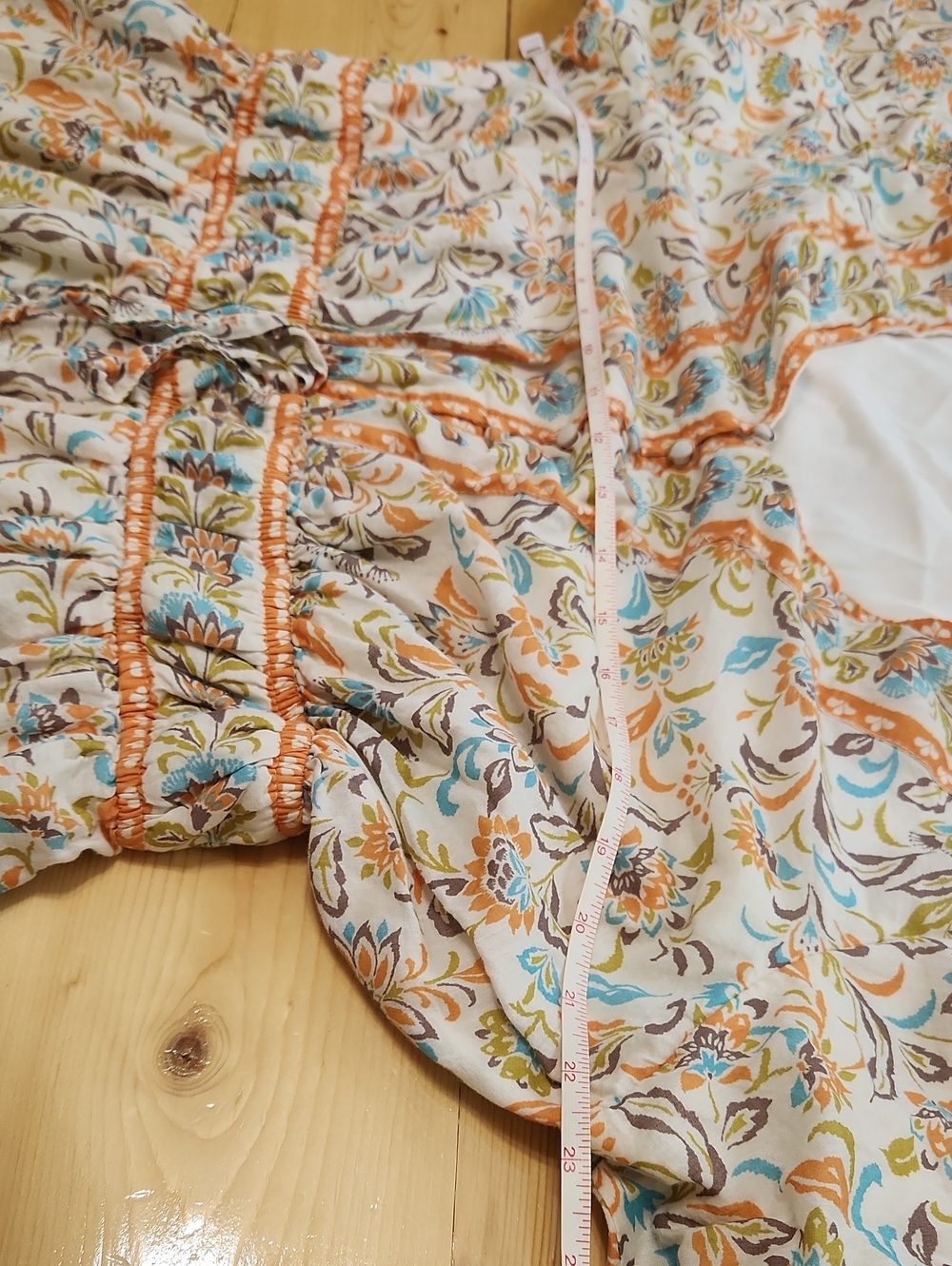 Anthropologie LEA Floral Puff Sleeve Maxi Dress Cotton Boho Cottagecore 1X EUC - Picture 15 of 16